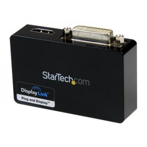 STARTECH USB 3.0 TO HDMI AND DVI DUAL MONITOR EXTERNAL VIDEO CARD ADAPTER EXTERNAL VIDEO ADAPTER - DISPLAYLINK DL-3900 - 1 GB - BLACK